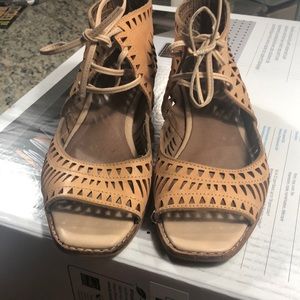 Jeffrey Campbell leather sandals nude